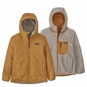 Patagonia Kids Reversible Ready Freddy Hoody Jacket Size Small (7-8) Dried Mango